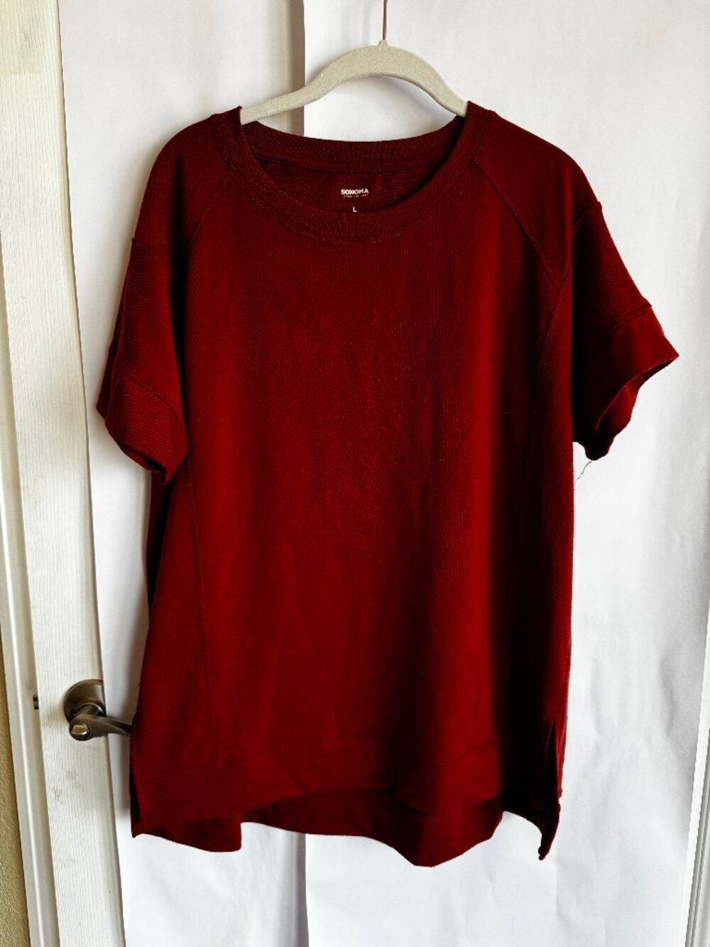 Sonoma Goods For Life Women's Tunic Tee in Rusty Brick Red Size L